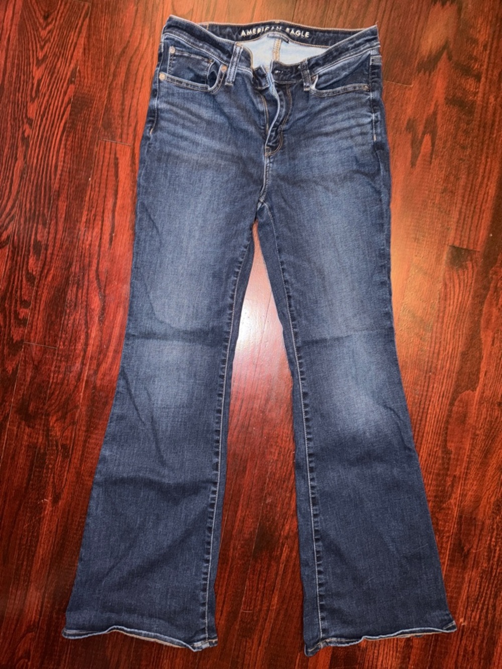 American Eagle Outfitters Women's Dark Blue Flare Jeans